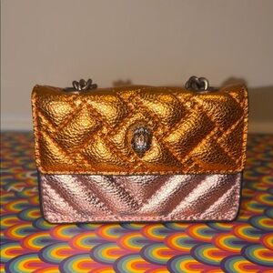Kurt Geiger Mini Bag Gold and Pink Quilted Crossbody Bag